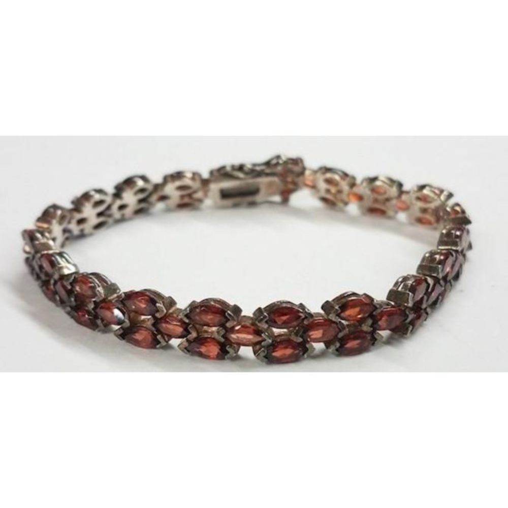 Sterling Silver & Garnet Bracelet
